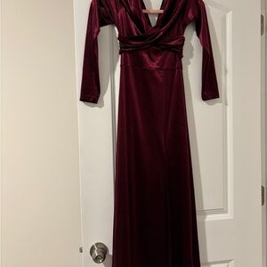 Cider Deep Red Long Sleeve Dress